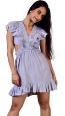 Cut Out Striped Dress for Woman